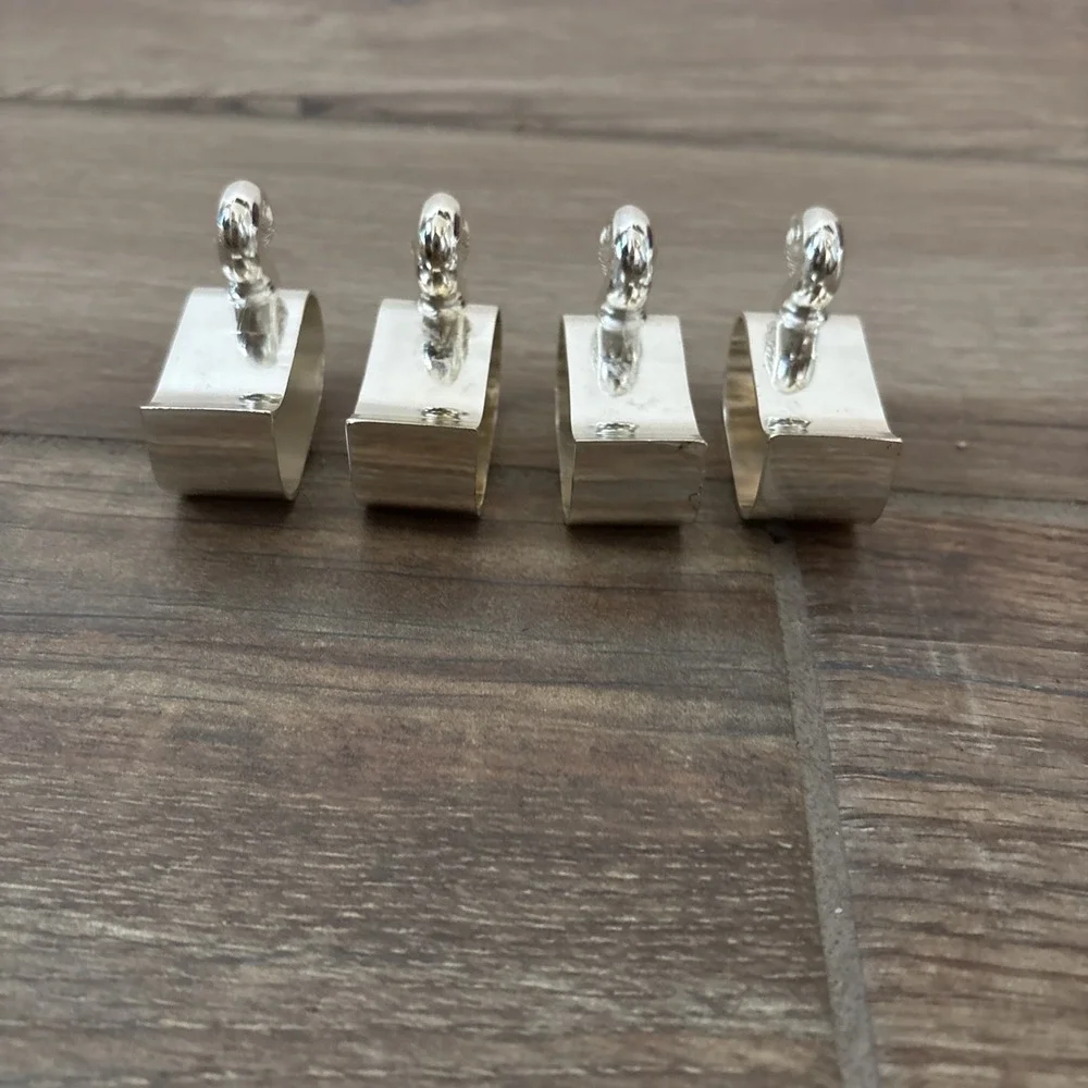 Set of 4 Silverplated‎ Duck Napkin Rings Made In Japan